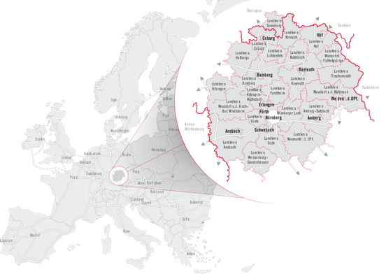 Karte der Metroplregion