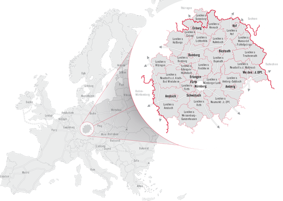 Karte der Metroplregion