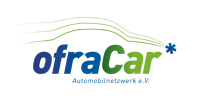 Logo ofraCar in einem grün und blau Ton geschrieben
