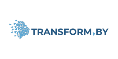 Logo von transform Bayern, blauer Löwenkopf